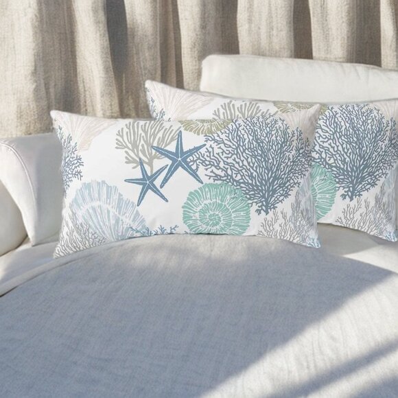 Lumbar Beach Pillow Covers Starfish Nautical Coastal Decor Decorative Soft Cases - Picture 4 of 7